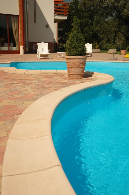 Elegant Pool Edge with Tile Coping